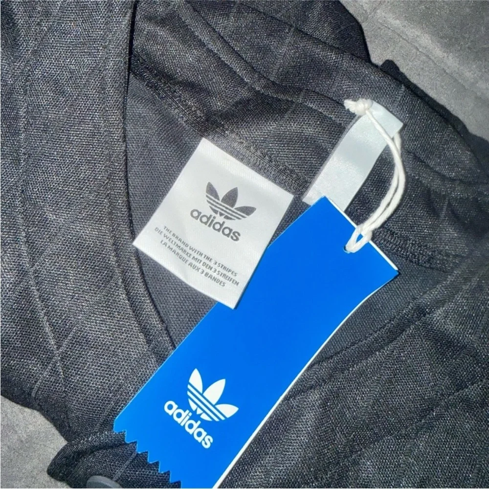 adidas Black Short Sleeve Button-Up Jersey with White Trefoil Logo - Picture 9 of 9